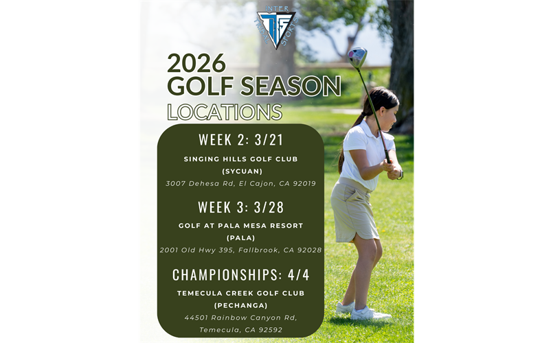 Golf Season Dates and Locations